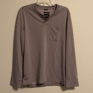 Prana Men's Long Sleeve Gray Henley Shirt